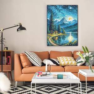Kit de Pintura de Diamantes 5D al por Mayor - Pintura de Diamantes de <span class=keywords><strong>Paisaje</strong></span> de Cielo Estrellado con Lienzo Enmarcado para Decoración de Paredes del Hogar Personalizada - Product Image 6