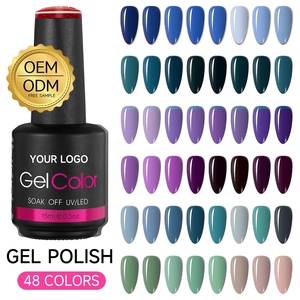 Nuevo Esmalte de Uñas Profesional OEM, 48 Colores Personalizados, Esmalte de Gel UV sin Hema ni TPO para Salón - Product Image 1