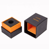 Logo personnalisé noir rigide papier carré attar bouteille de parfum emballage épaule cou boîte avec insert