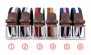 Cintos Trançados de Poliéster/<span class=keywords><strong>Rubber</strong></span> com Fivela de Liga de Alta Qualidade, Ajustáveis e Elásticos para Esportes ao Ar Livre e Golfe para Homens - Product Image 4