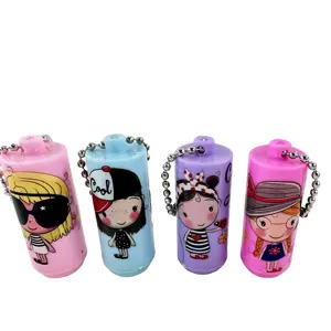 2024 New Customization Mini Flashlight Multi-Function Cartoon Led Emergency Lighting Round Shape Keychains