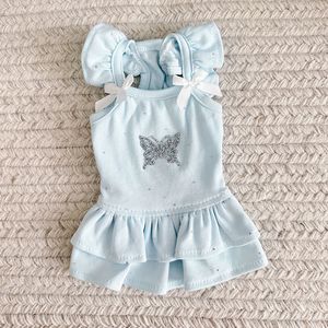 Vestidos de Princesa para Perros y Gatos, de Algodón Puro, con Lentejuelas de Mariposa, Mangas con Volantes, para Primavera y Otoño, Directo de Fábrica - Product Image 6