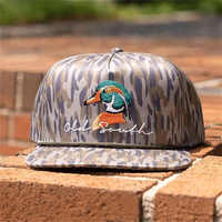 Personalizable 5-Panel Dad Duck Head Camuflaje Snapback Trucker Hat Lona con Logo Bordado Gorra de caza de moda 256
