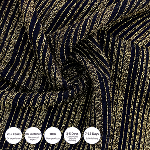 Nouveau design textile fil noir et or métallique quiksilver feuille tricot tissu pour robe - Product Image 3