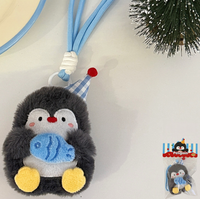 Porte-clés pingouin en peluche mignon, breloque décorative pour sac à dos, petit cadeau pour les couples et les meilleurs amis