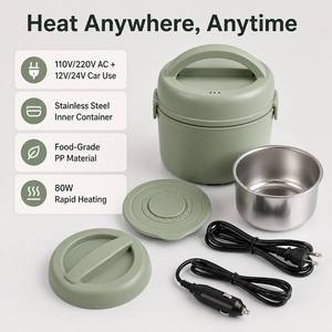 Lonchera Eléctrica de 80W, Calentador de Alimentos 2 en 1, Portátil para Auto, Camión, Hogar y Trabajo, a Prueba de Fugas, 1.2L, Acero Inoxidable 304, KL03003 - Product Image 4