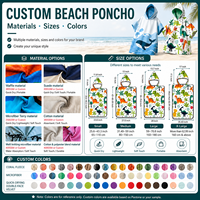 Wearable Printed Summer Children Poncho Microfiber Custom Hooded Kids Beach Towels