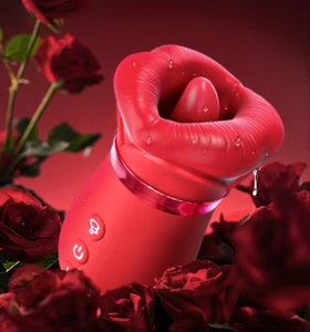 2024 Drops hipping Neues <span class=keywords><strong>Sex</strong></span>-Produkt gerät Red Lip Rose Vibrator Saugen Zunge Lecken Vibrator Big Mouth Vibrator - Product Image 2
