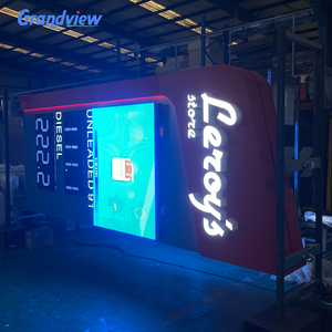 Letrero de totem para <span class=keywords><strong>gasolinera</strong></span> exterior con logotipo iluminado y pantalla de precios de aceite, caja de luz publicitaria, letrero de entrada y salida para estación de servicio - Product Image 2