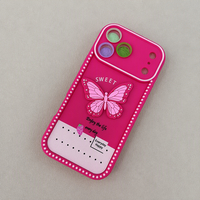 Casing HP iPhone 17 Pro Frosted Tpu 3d Motif Kupu-kupu Berhias Berlian Hijau Lucu Grosir