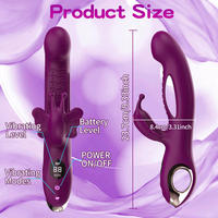 3-in-1 Kaninchen-Vibrator für Frauen LED-Anzeige USB-Aufladbar IPX6 G-Punkt-Stimulator Silikon Erwachsenen-Sex-Schmetterlings-Spielzeug
