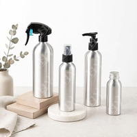Vente en gros de flacons de parfum en aluminium vides de 30 ml à 250 ml avec bouchon à vis et pompe à lotion pour cosmétiques, huiles essentielles, shampooings
