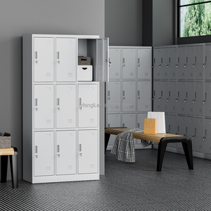 Tùy chỉnh 9-DOOR thép <span class=keywords><strong>Locker</strong></span> bền Key khóa an toàn gõ xuống cấu trúc phong cách hiện đại cho ngoài trời trong các trường học phòng tập thể dục văn phòng - Product Image 6