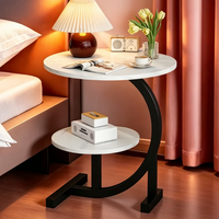 Table d'appoint moderne en forme de fleur, table d'appoint en forme de C pour canapé, table d'appoint créative à base incurvée pour chambre à coucher, salon