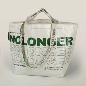 Bolsa de Mano Tejida con Logotipo Impreso Personalizado, Bolsa de Compras Impermeable, Bolsas de Plástico Ecológicas con Impresión Personalizada - Product Image 6