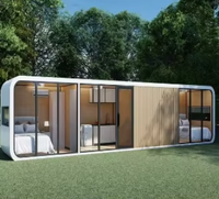 Maison conteneur préfabriquée en acier OEM Apple Pod Cabin 20x40 pieds, design moderne sécurisé, aménagement 1 chambre
