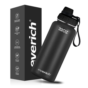 32oz rò rỉ bằng chứng chân không cách nhiệt 18/<span class=keywords><strong>8</strong></span> thể thao chai nước với rơm nắp cho phòng tập thể dục du lịch cắm trại BPA miễn phí hộp màu xử lý - Product Image 5