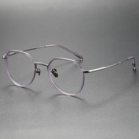 Lunettes optiques de luxe ultra-légères en titane à motif uni pour hommes, style classique, monture dorée, montures de lunettes diamantées