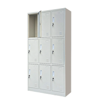 Armoire métallique à 9 portes en acier laminé à froid pour le rangement de vêtements, fabriquée en Chine, idéale pour les hôpitaux