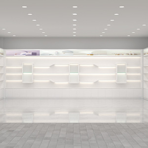 Exhibidor de Cosméticos Blanco Personalizable con Iluminación para Muestras de Cuidado de la Piel, Perfumes y Esmaltes de Uñas en Salones de Belleza y Boutiques - Product Image 4