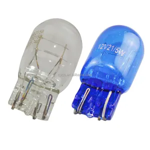 7443 W21/5W süper beyaz temizle işık T20 doğal mavi cam değiştirme araba ampul otomatik lamba küçük ampuller halojen ampul