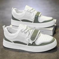 Soldes Printemps : Nouvelles Chaussures Homme Tendance à Lacets, Tige en Maille Unie, Semelle Souple, Respirantes, Rehaussantes, Décontractées et Loisirs