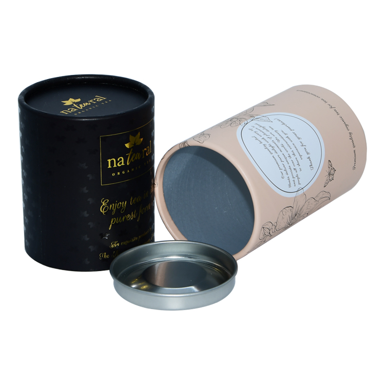 Cardboard Paper Tube Food Packaging Multifeatured Embossed Velvet Card Inserted