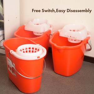 Seau de nettoyage 2-en-1 détachable en plastique avec essoreuse et couvercle, robuste en PE pour usage domestique - Product Image 6