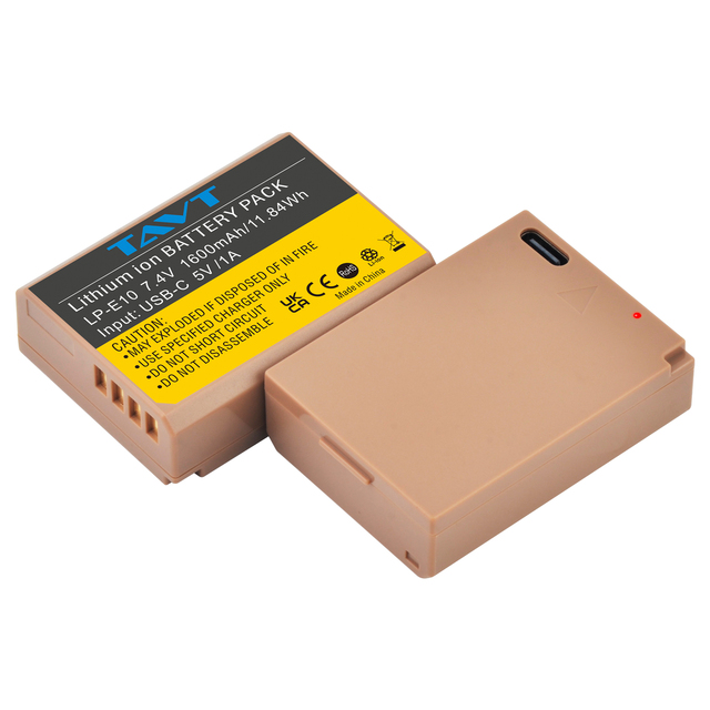 LP-E10 E10 1600mAh Battery with Type-C for Canon EOS Rebel T3, T5, T6, T7, Kiss X50, Kiss X70, 1100D 1200D 1300D 2000D Camera
