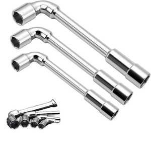 L Type <b>Extension</b> Wheel Wrench <b>Socket</b> Carbon Steel Hand Tools for Car Repair Chrome Finish Metric Measurement System OEM - Product Image 1