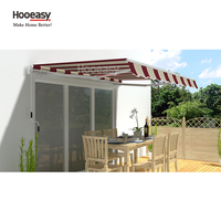 Auvent rétractable en aluminium Protection solaire Abri contre la pluie résidentiel Toile Fonctionnement manuel Bras pliants Auvents