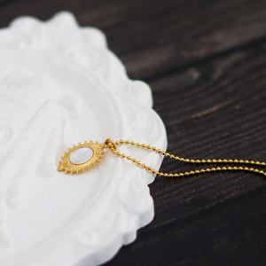 Collar de Joyería con Colgante de Concha Ovalada Chapado en Oro de 18k, de Acero Inoxidable 316L, Resistente al Agua y al Deslustre, Estilo Vintage, para Mujer - Product Image 3
