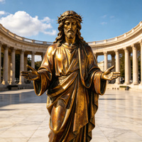 Statue de Jésus Catholique en Bronze Personnalisée de Haute Qualité, Sculpture d'Art Religieux Grandeur Nature, Technique de Moulage