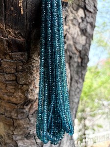 London Blue Topaz Faceted Rondelle Beads Quality Gemstone Strand Teal Round Stone Loose Beads - Product Image 4