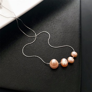 New Fashion Stainless Steel Natural Pearl Charm Link Chain Necklace for Women Pendant <b>Choker</b> Gift Engagement Party - Product Image 4