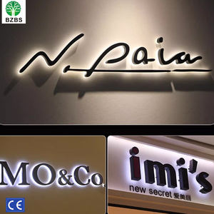 Custom negozio 3d pubblicità esterna in metallo retroilluminato segni di lettere di cartello di bordo acrilico Led muro segno indietro luminoso parola - Product Image 3