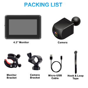 PJAUTO 4.3 pouces vue arrière vélo moniteur caméra système Sport caméra pour vélo vélo sécurité - Product Image 6