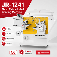 Équipement d'impression d'étiquettes en tissu Flexo JR-1241 5 couleurs, imprimante flexographique pour étiquettes de vêtements, impression d'étiquettes textiles, approuvé CE