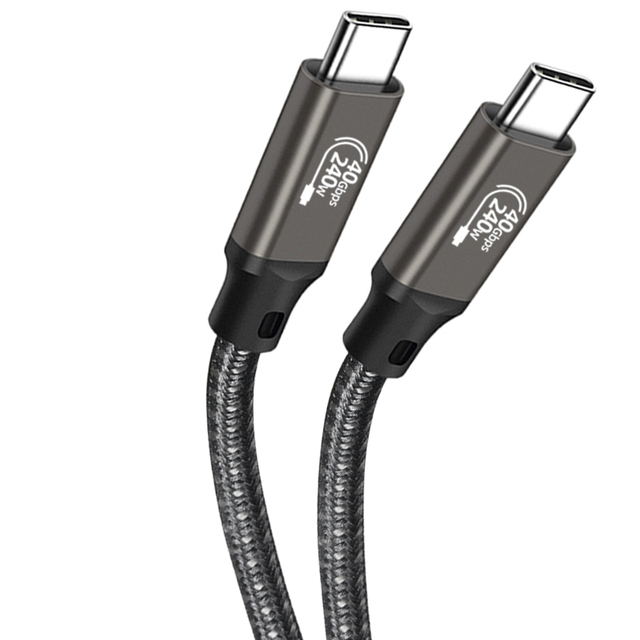 Customized 2M PVC Braid Thunderbolt 4/3 Type C Fast Charging USB4 Cable 40Gbps PD 240W 5A 8K 60Hz for Computer