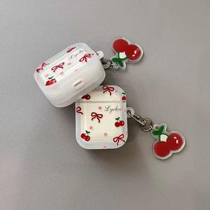 เคสลายการ์ตูนจุดสีแดงพร้อมโบว์เชอร์รี่ เหมาะสำหรับ AirPods 4, Pro 3 หูฟังไร้สาย ป้องกันการกระแทก - Product Image 6