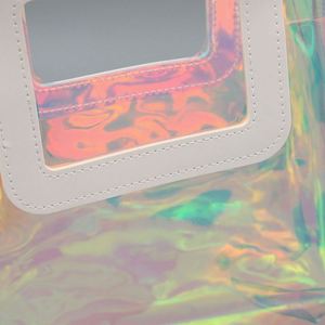 Bolsa de Mano de PVC Iridiscente con Logotipo Personalizado, Bolsa de Compras Transparente Holográfica - Product Image 5