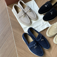 Mocassins plats de luxe pour femmes en cuir véritable style italien, confortables avec semelle extérieure en caoutchouc souple, chaussures de conduite décontractées pour femmes