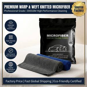 Serviette de lavage auto en microfibre, tricotée chaîne, polyester recyclé, très absorbante, sans peluches, pour detailing automobile, vente en gros B2B, fournisseur mondial - Product Image 1