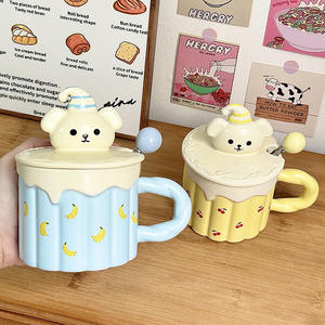 Dragon Nest Ceramic Mug 301-400ml With Lid Cute Dog Design Gift <b>Cup</b> For Girls Birthday Present - Product Image 4