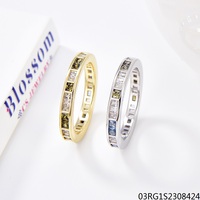 Bloesem Cs Sieraden Hot Sale Zilver 925 Regenboog Kleurrijke Zirkonia Gouden Mode Ringen Vrouwen-Voor Bruiloften Rhodium Setting