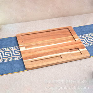 Japanese Style Wooden <b>Tea</b> <b>Tray</b> With Compartment For Serving And Decoration - Product Image 3