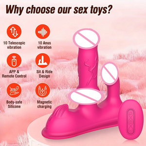 Vibrador Dildo 3 en 1 con Ventosa - Control Remoto con 10 Modos de Empuje para Estimulación del Clítoris y Punto G, Juguete Sexual Femenino - Product Image 2