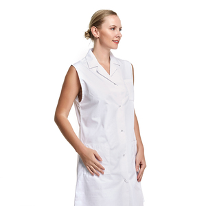 Custom Professional White Women Doctor Scrubs <span class=keywords><strong>camice</strong></span> da laboratorio uniforme ospedaliera senza maniche lungo Labcoat - Product Image 4