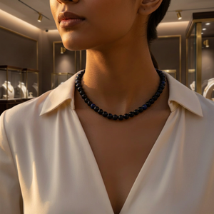 Elegant Women's Onyx Beaded <b>Necklace</b> with Ball-Shaped Colored <b>Beads</b> - Product Image 3