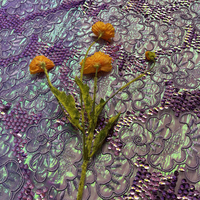 Tissu brodé de fleurs 3D fluorescentes personnalisées, lourd et tendance, pour mariages, sacs tricotés, chaussures et vêtements pour garçons